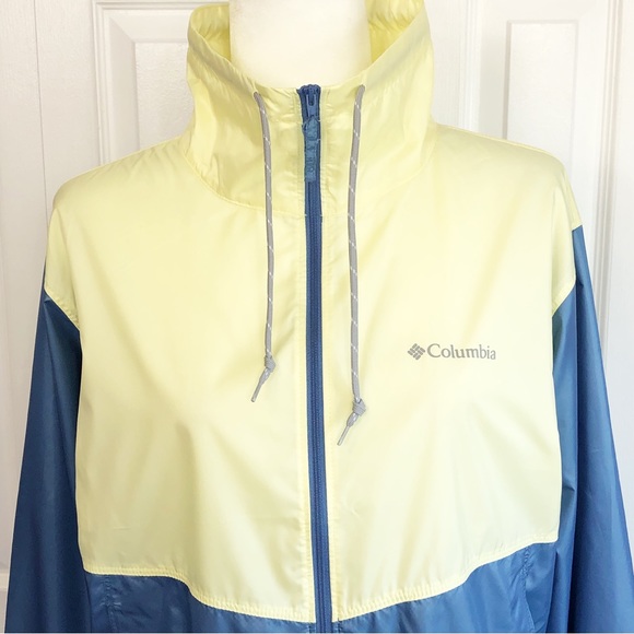 Columbia Light Yellow & Blue Colorblock Morning View Windbreaker Medium - Picture 2 of 16